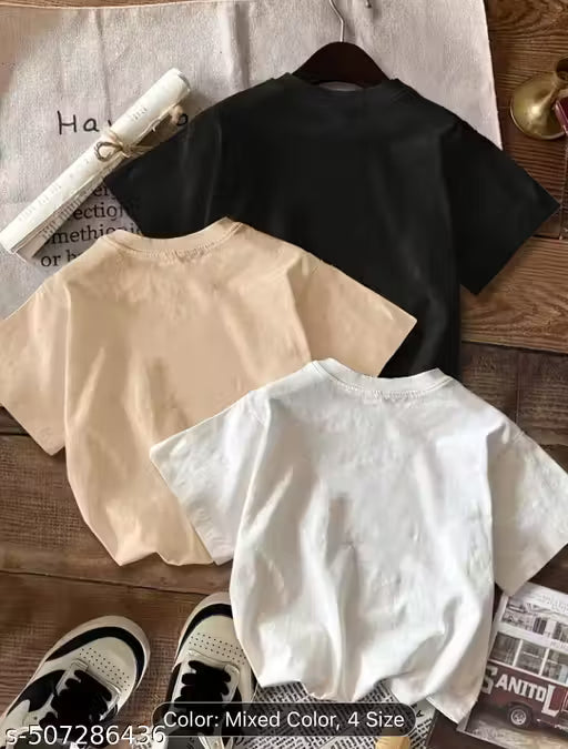 Trendy Women’s American Style T-Shirts Set  3Pcs