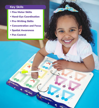 68 Pages Reusable Tracing Line Book For 2+ Years Kids