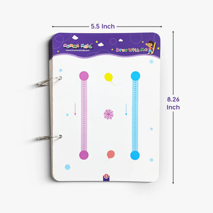 68 Pages Reusable Tracing Line Book For 2+ Years Kids