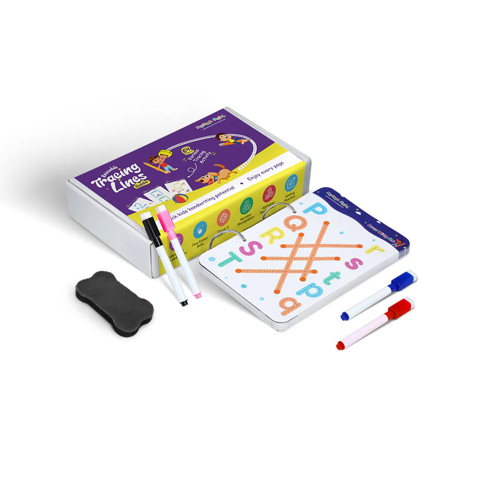 68 Pages Reusable Tracing Line Book For 2+ Years Kids