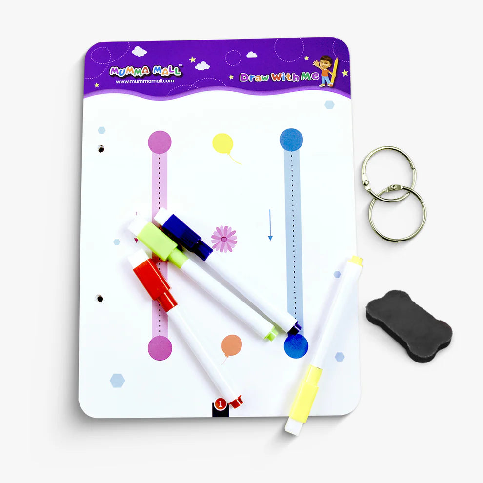 68 Pages Reusable Tracing Line Book For 2+ Years Kids