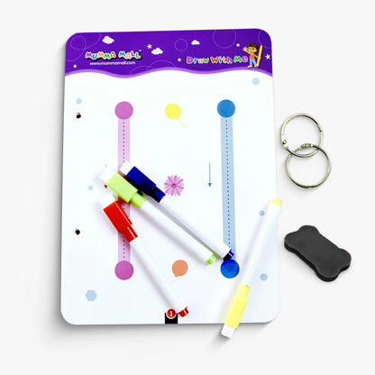 68 Pages Reusable Tracing Line Book For 2+ Years Kids