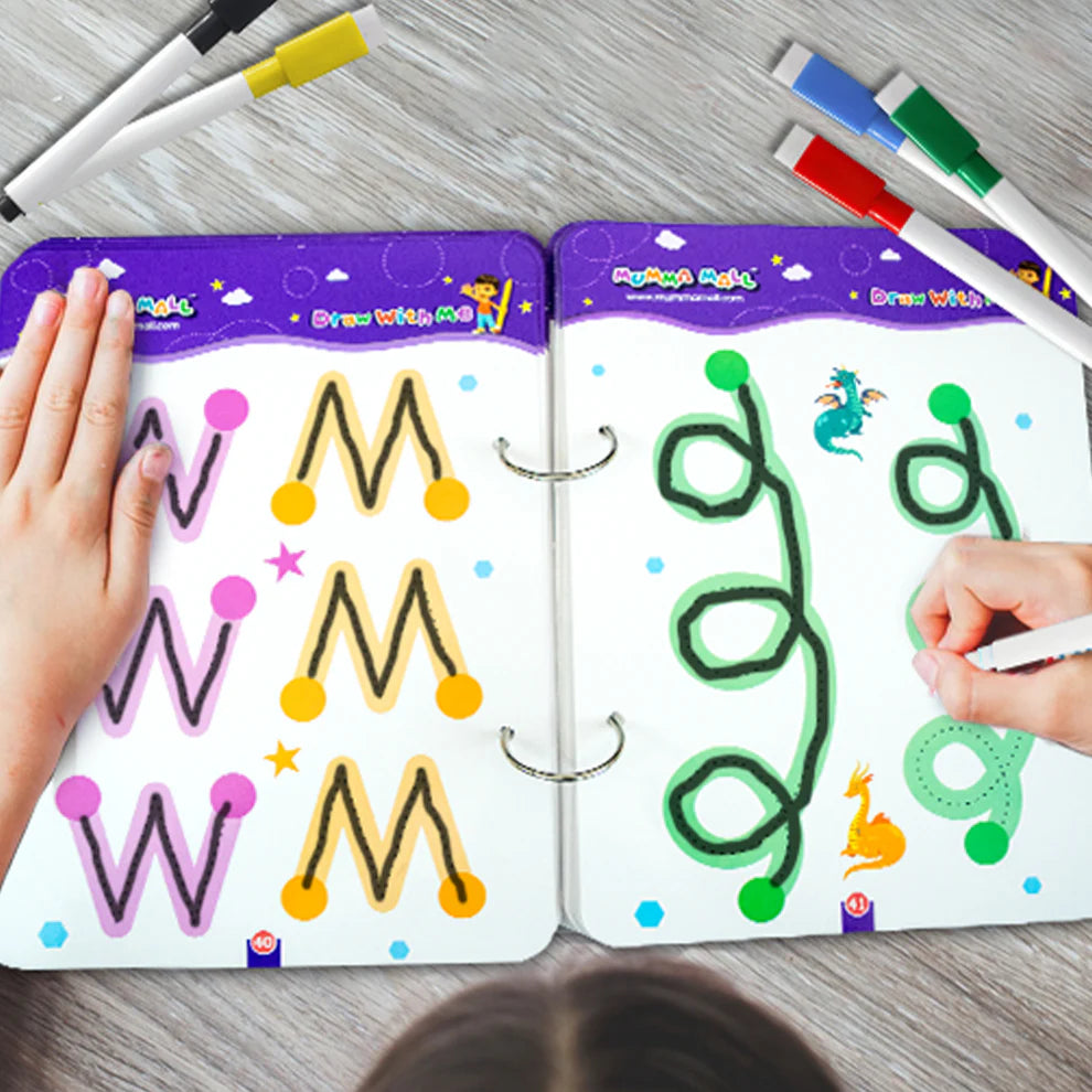 68 Pages Reusable Tracing Line Book For 2+ Years Kids