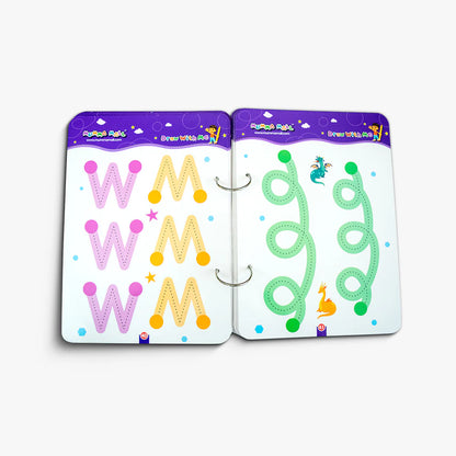 68 Pages Reusable Tracing Line Book For 2+ Years Kids